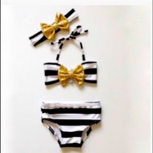 Size 4 girls bathing suit and headband